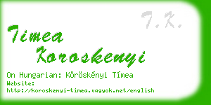 timea koroskenyi business card