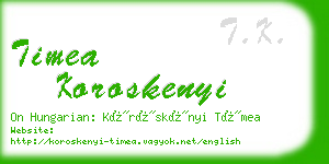 timea koroskenyi business card